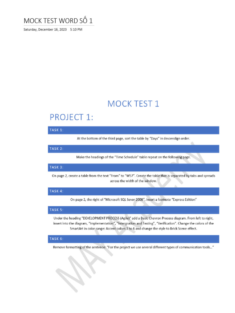 1-MOCK TEST WORD - Microsoft OneNote Online | PDF