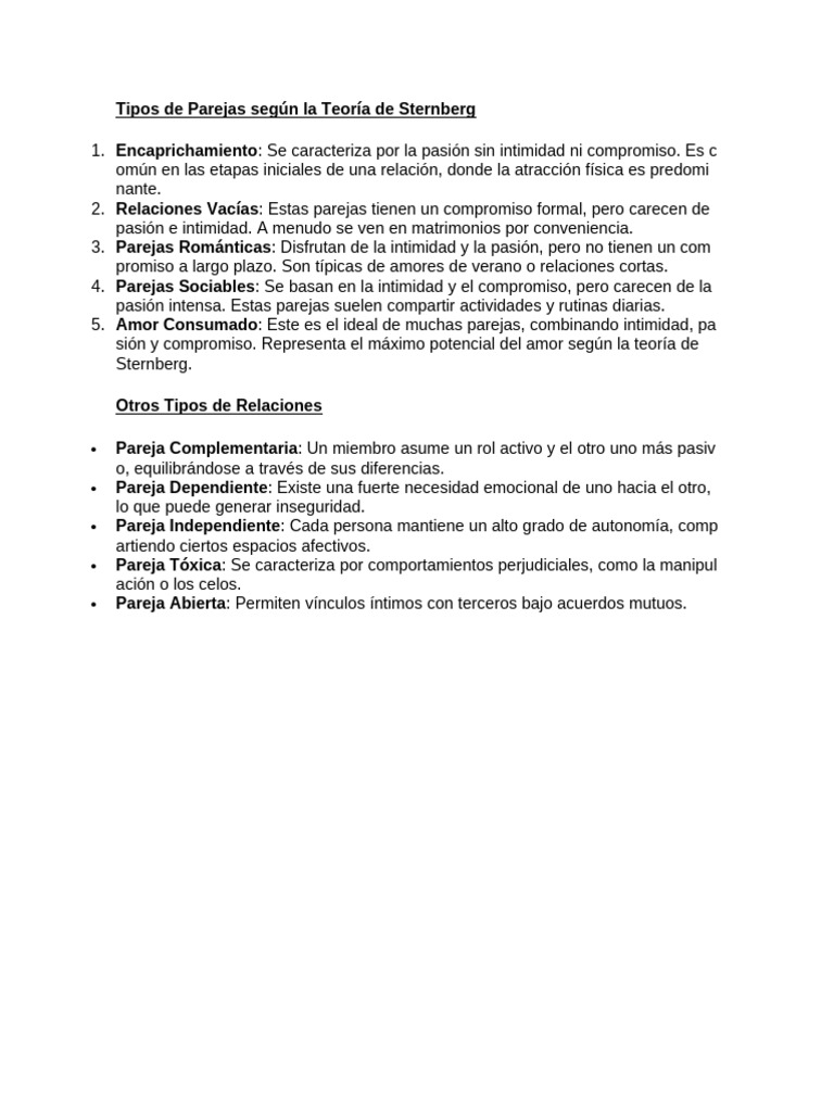 Tipos de Parejas | PDF