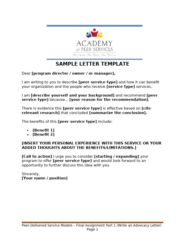 PDSM Sample Letter Template | PDF