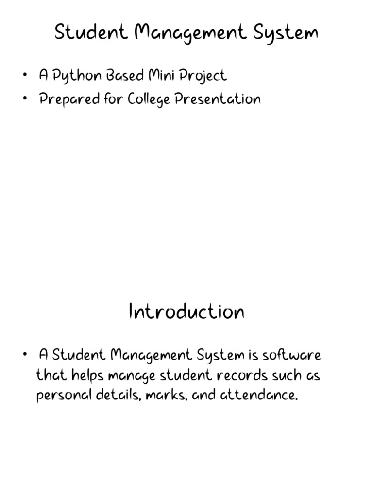 Student Management System Presentation | PDF