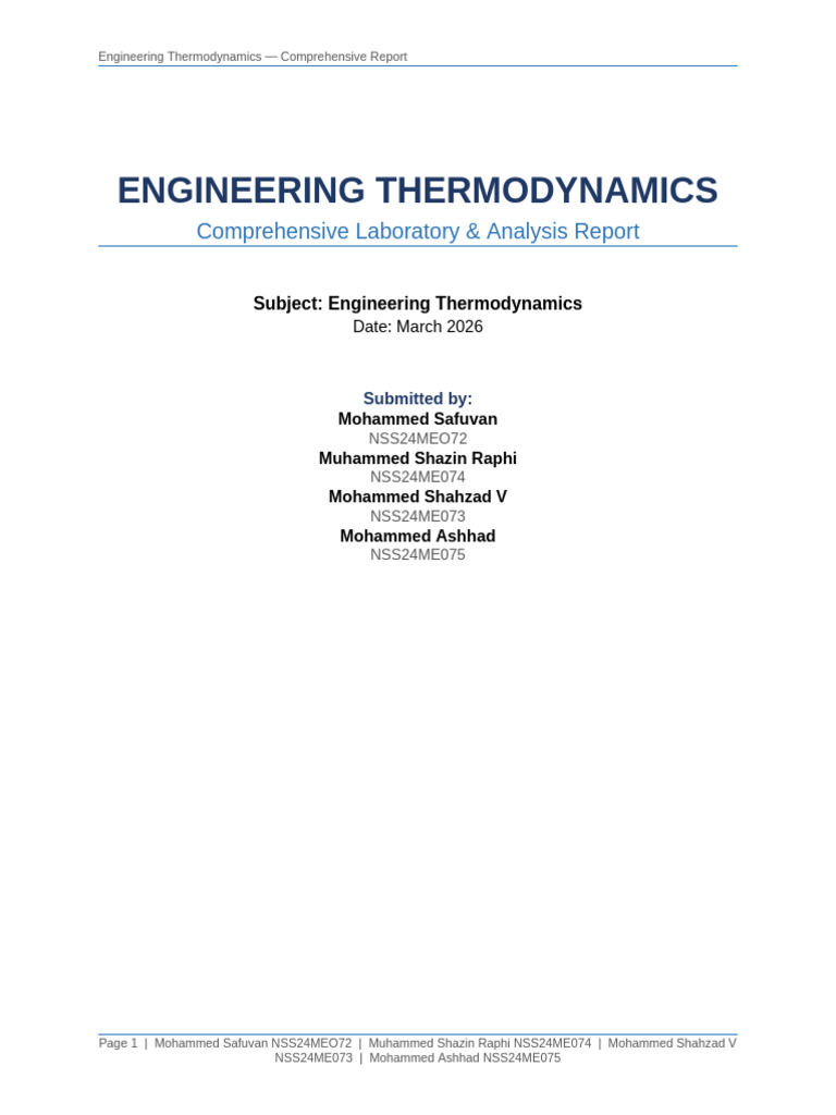 Engineering Thermodynamics Report Final | PDF | Gases | Temperature