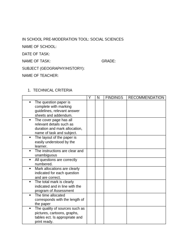 Pre Moderation Tool 1 | PDF | Learning | Cognition