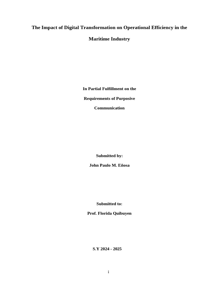 The Impact of Digital Transformation On Operational Efficiency in The ...