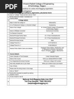 Filling the Antiragging Form Guide | PDF
