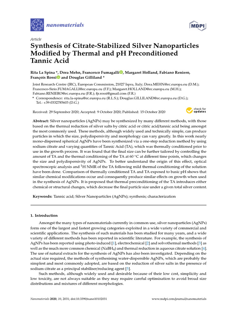 Nanomaterials 10 02031 | PDF | Surface Plasmon Resonance | Nanoparticle