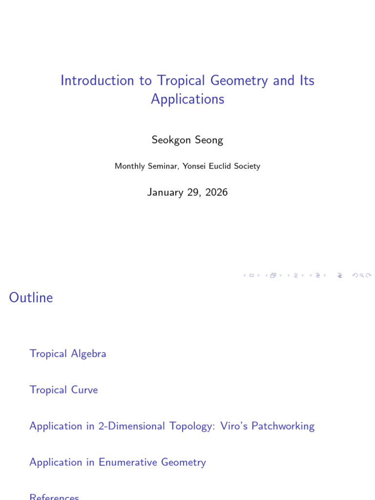 Introduction To Tropical Geometry and Its Applications | PDF | Curve ...