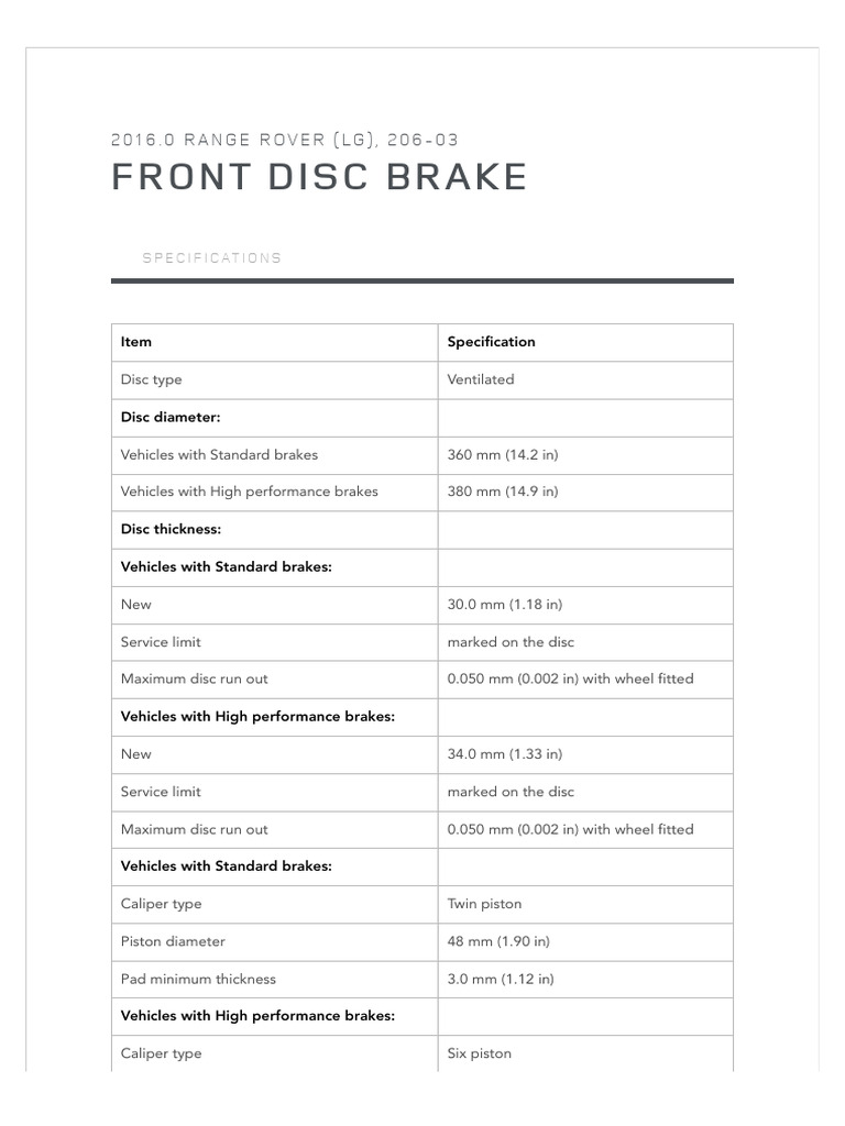 Front Disc Brake | PDF