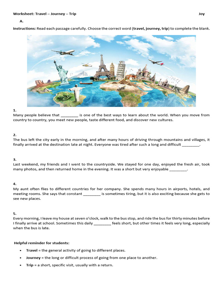 Understanding Travel, Journey, and Trip | PDF