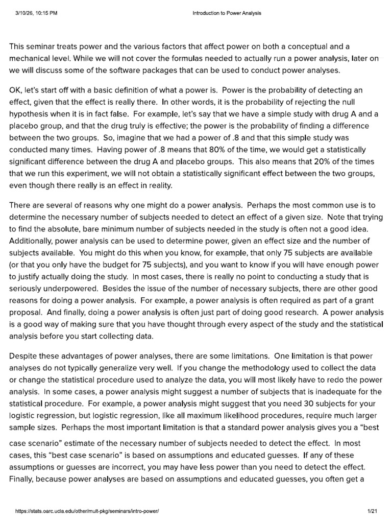 Power Analysis | PDF
