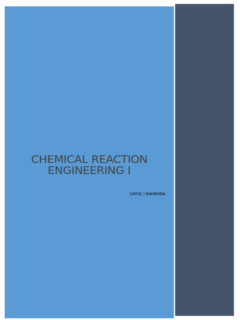 Overview of Chemical Reaction Engineering | PDF