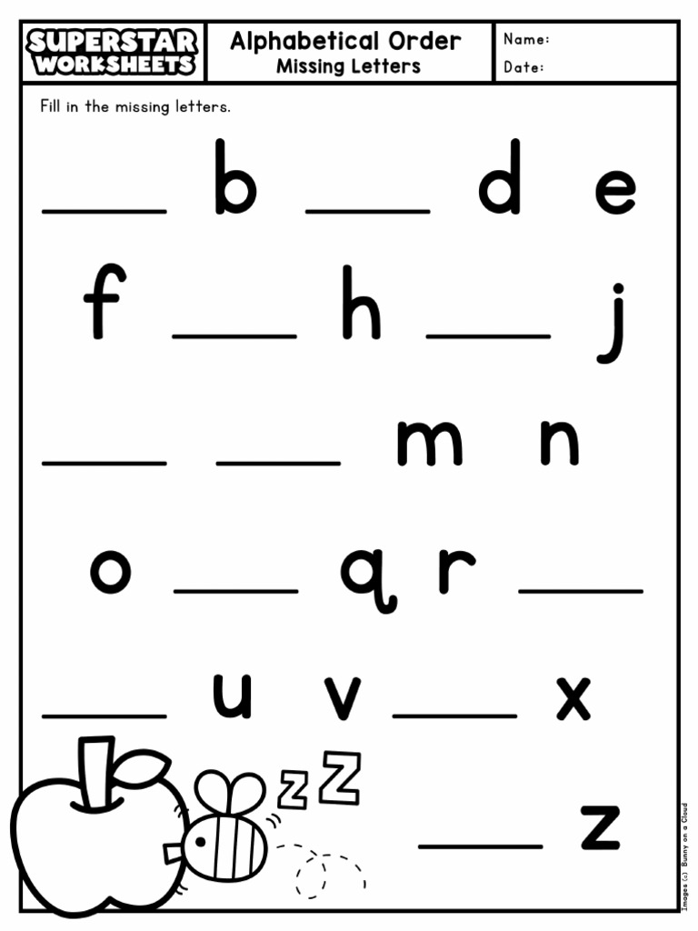 Alphabetical Order Missing Letters | PDF