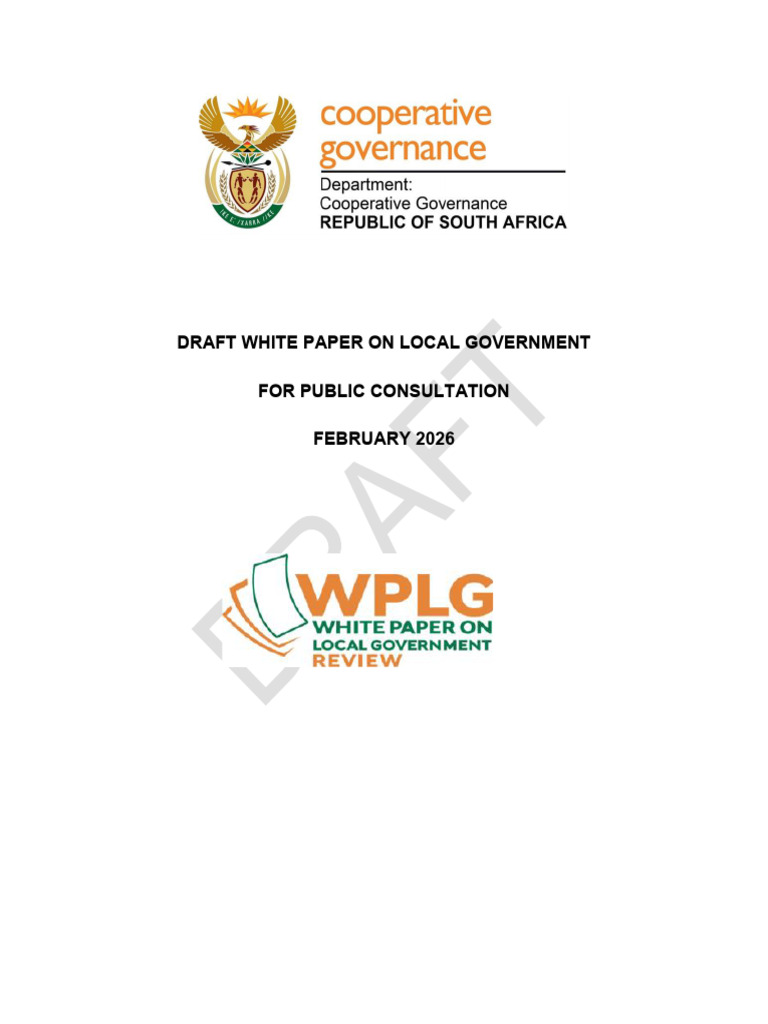 Revised DRAFT White Paper On Local Government For Public Consultation ...