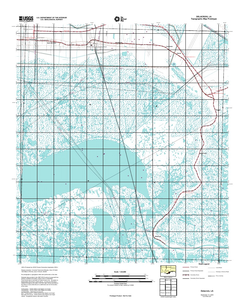 Topographic Map of Delacroix PDF United States Geological Survey