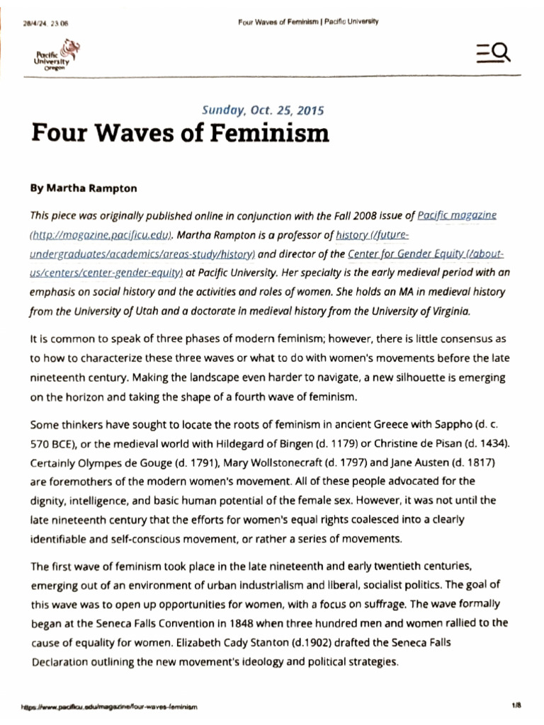 Four Waves of Feminism | PDF