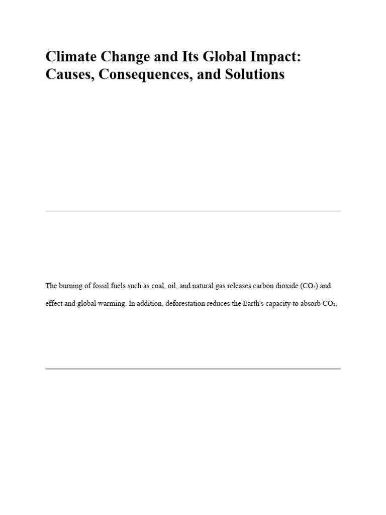 Climate Change and Its Global Impact | PDF