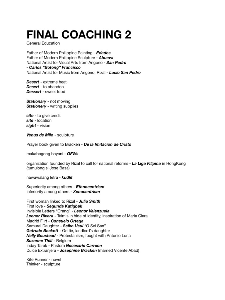 Final Coaching 2 | PDF