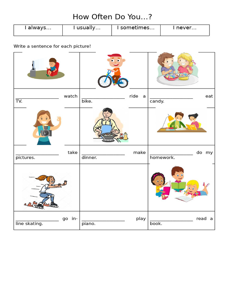 How Often Do You Worksheet Templates Layouts 130171 | PDF