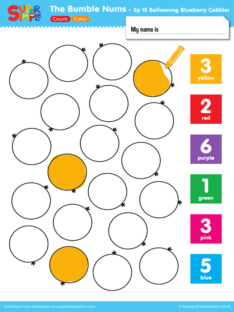 The Bumblenums Worksheet Count Color Ep15 | PDF