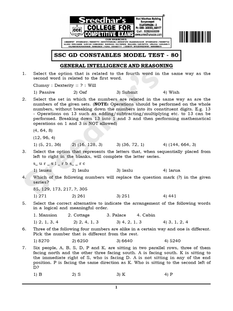 Model Test 80 | PDF