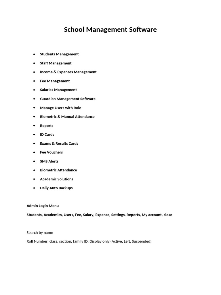 School Management Software | PDF