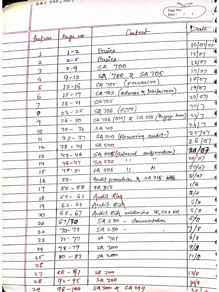 Audit Handwritten Notes | PDF
