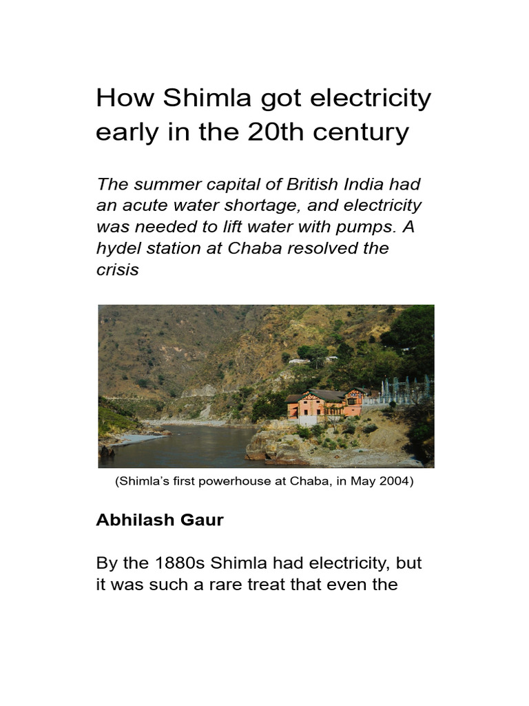 Chaba Hydel PDF | PDF