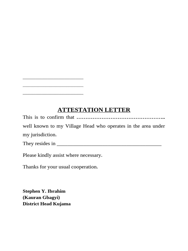 Attestation Letter | PDF