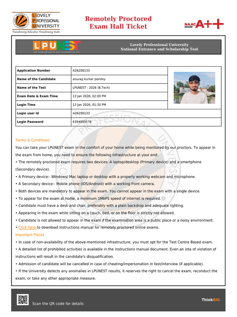 Remote Exam Pass A26200133 | PDF