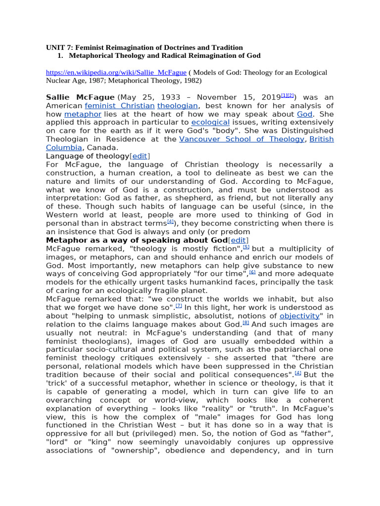 Unit. 7. Reimagination | PDF | Theology | Religious Belief And Doctrine