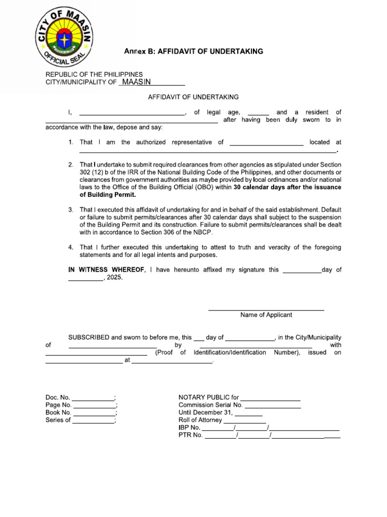 Affidavit of Undertaking 260306 071416 | PDF