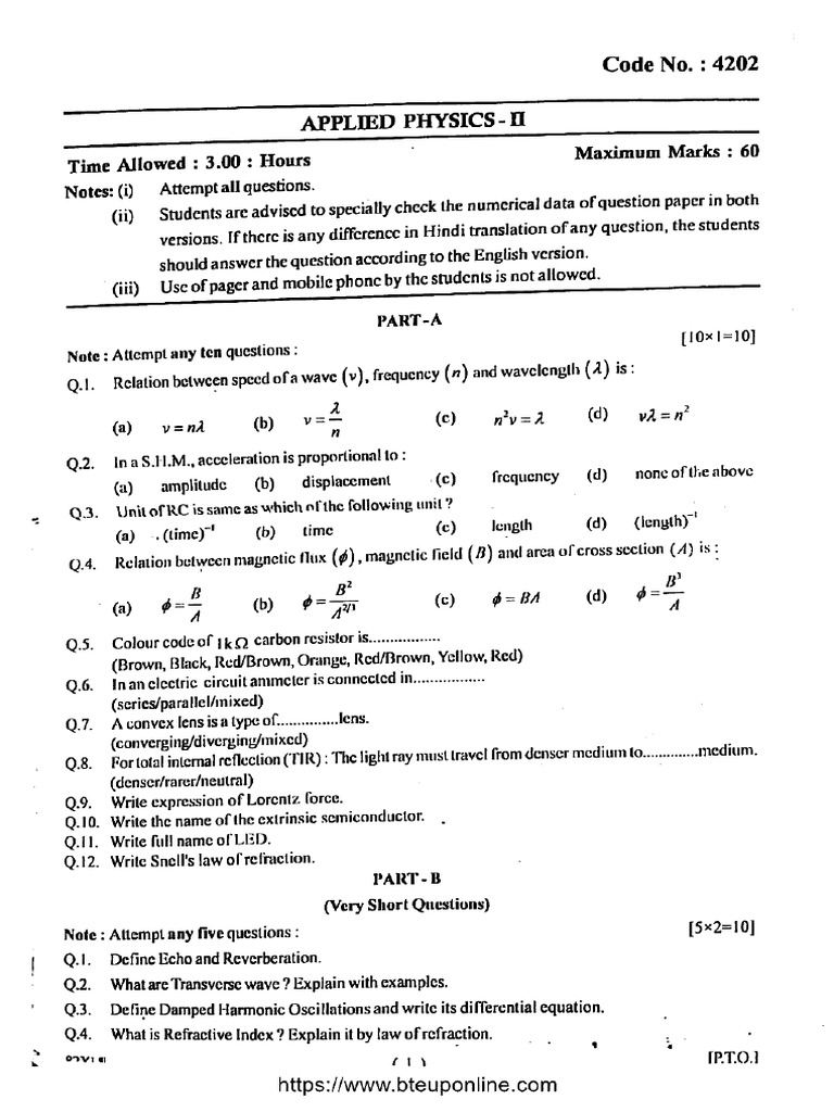 All 2 Sem Applied Physics 2 4202 May 2025 | PDF