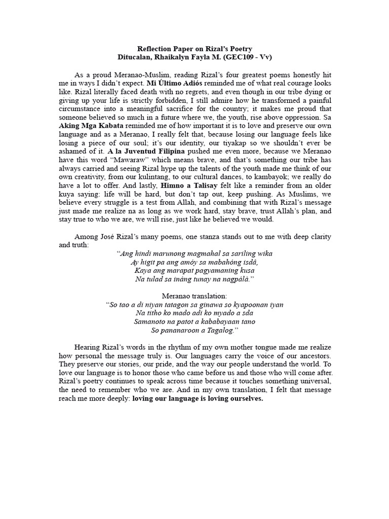 Reflection Paper (GEC109) | PDF