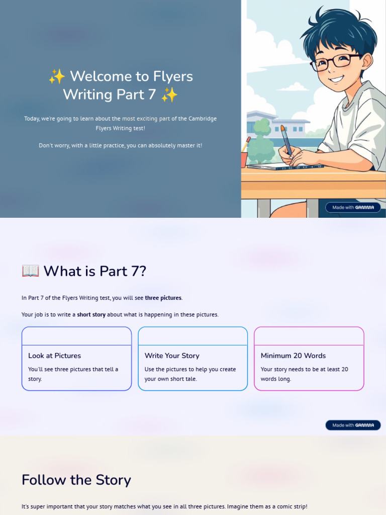 Welcome To Flyers Writing Part 7 | PDF