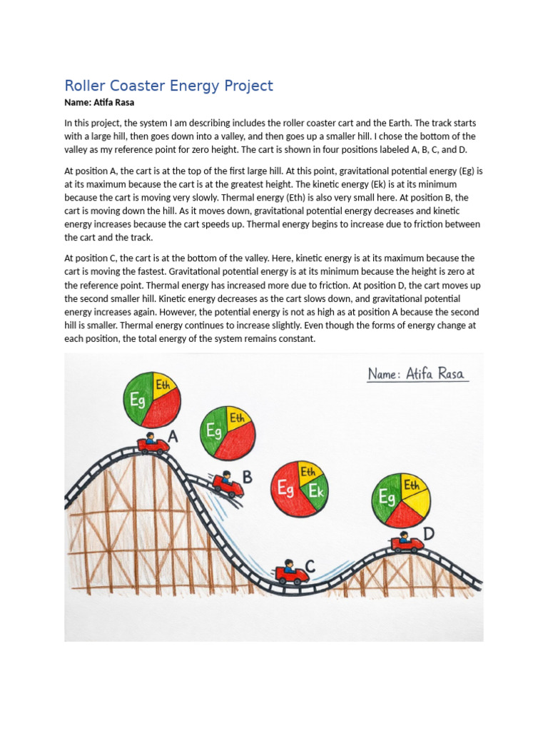 Roller Coaster Energy Project by Atifa | PDF