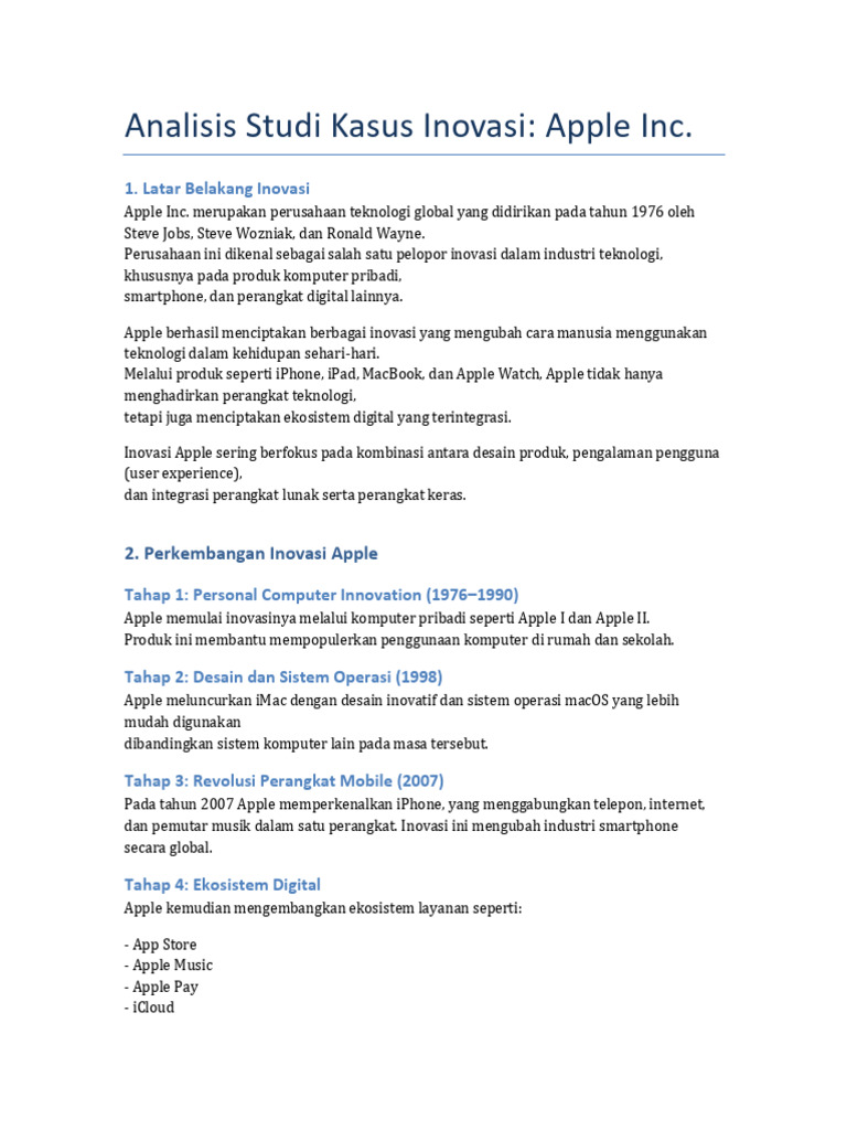 Contoh Mini Paper Inovasi Apple | PDF