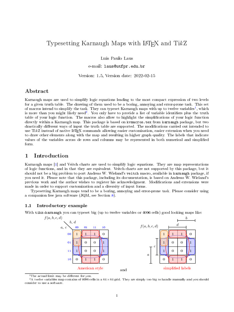 Tikz Karnaugh | PDF