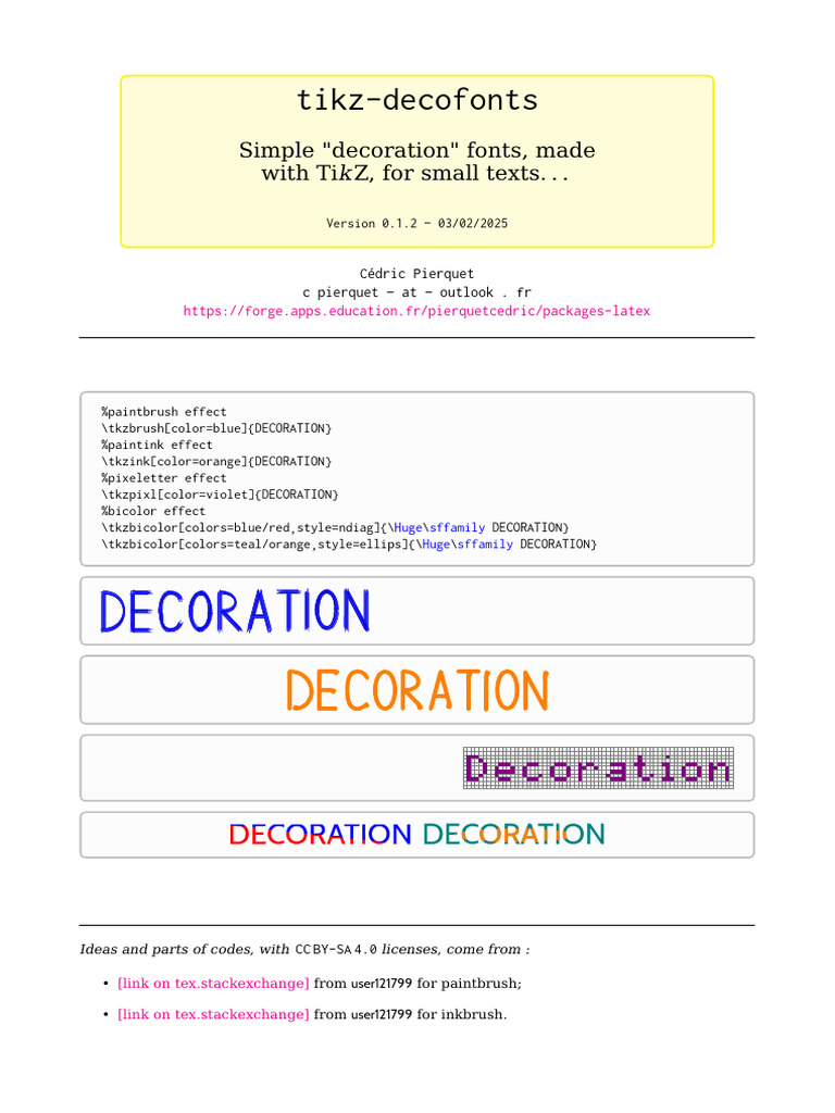 Tikz Decofonts | PDF