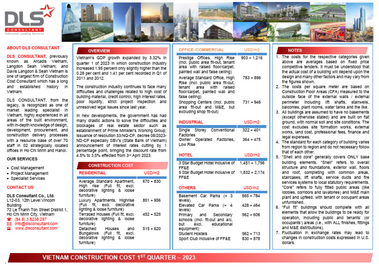 DLS Construction Cost Flyer Q1 2023 R1 1 | PDF | Economies