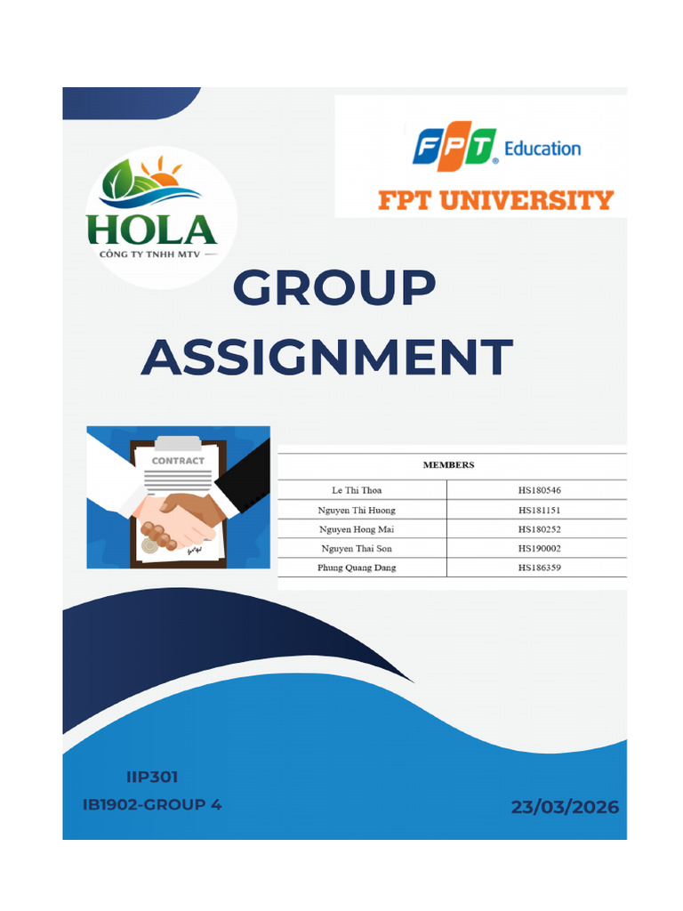 IIP301 - Group Assignment - Contract | PDF