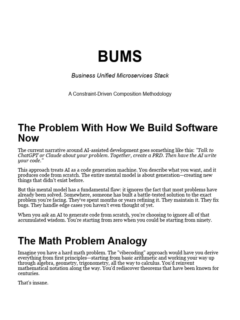 BUMS Methodology Introduction | PDF