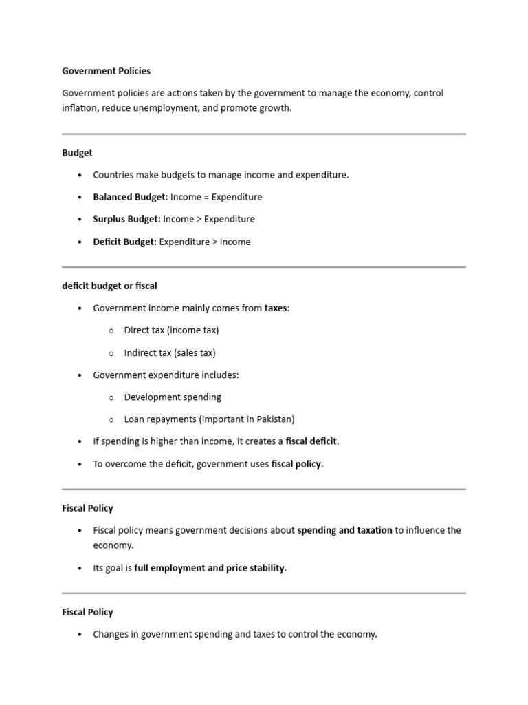 Government Policies | PDF