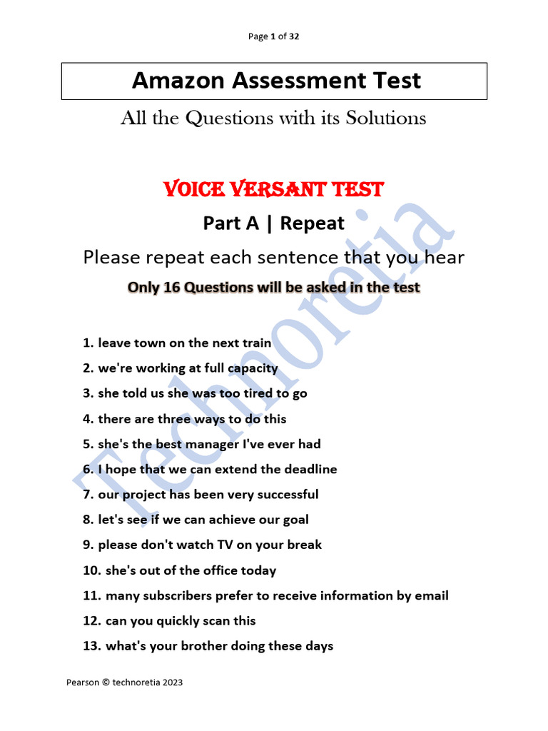 Amazon Assessment Test | PDF
