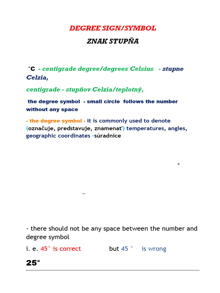 Degree Sign | PDF