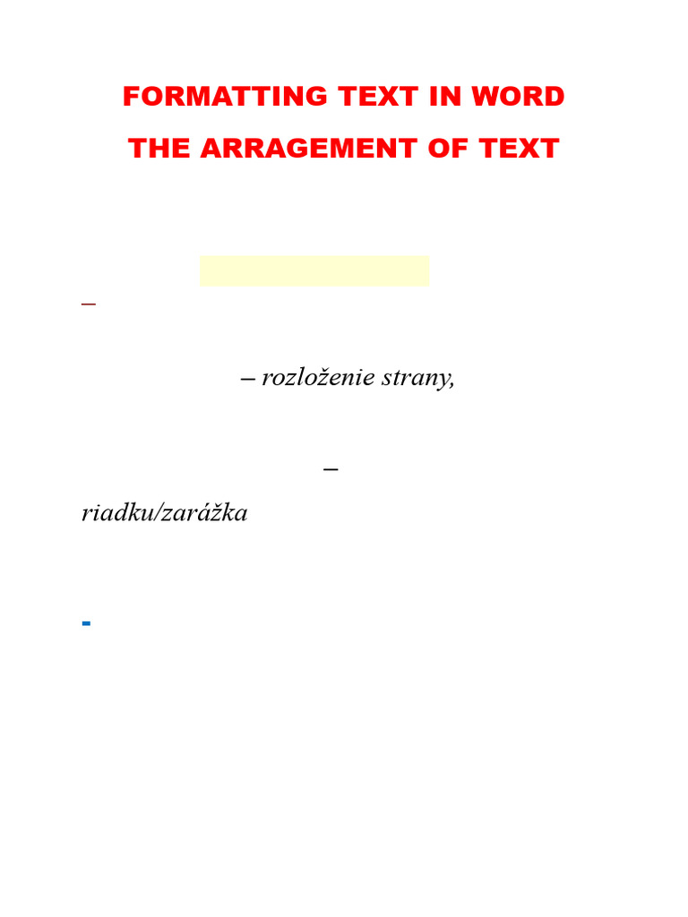 Formatting Text | PDF