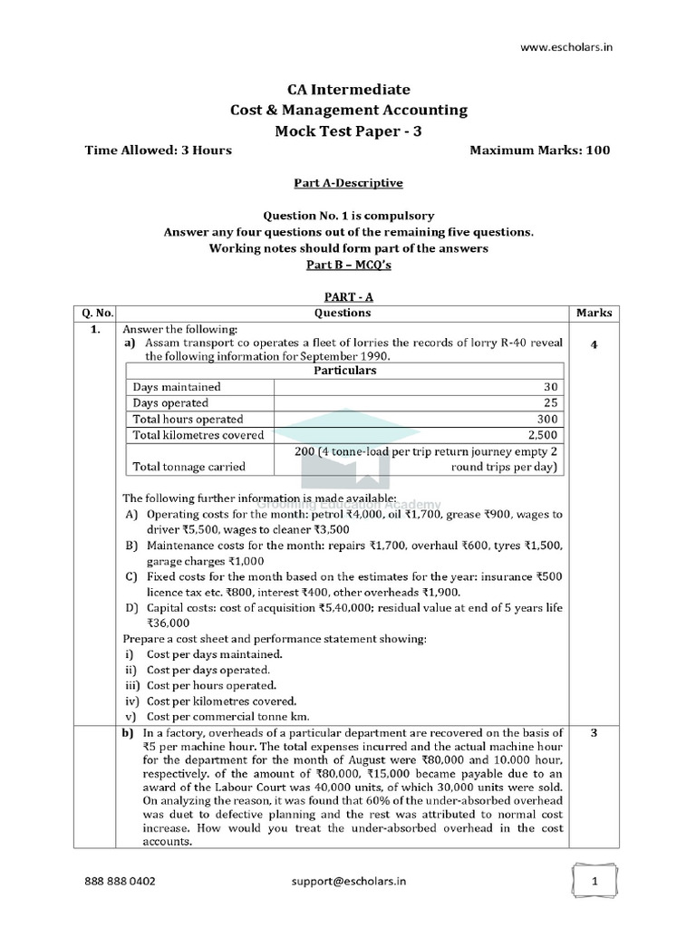 MC - 3 Mock Test Paper Assignment | PDF