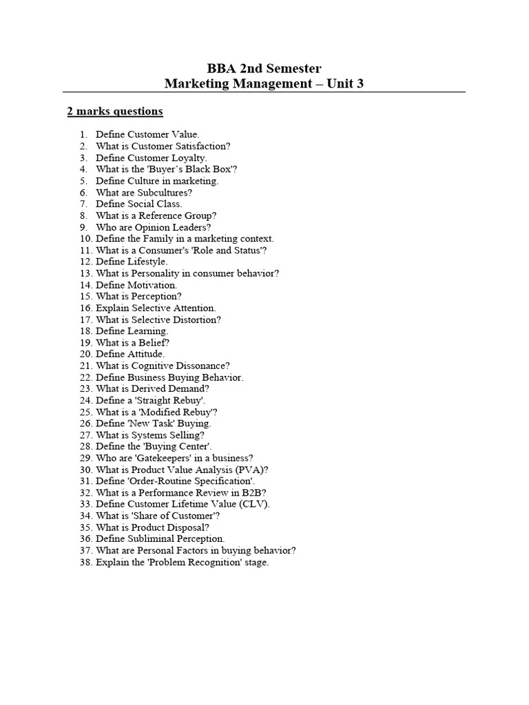 BBA 2nd Sem Marketing Management Unit 3 | PDF