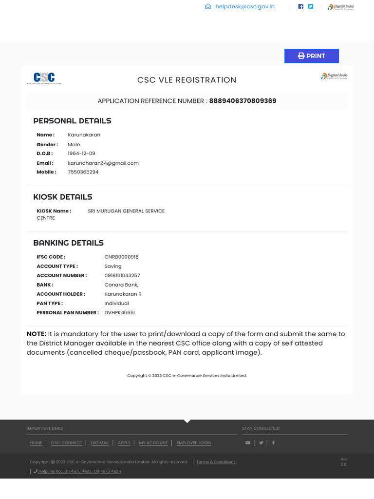 Print CSC E-Gov | PDF