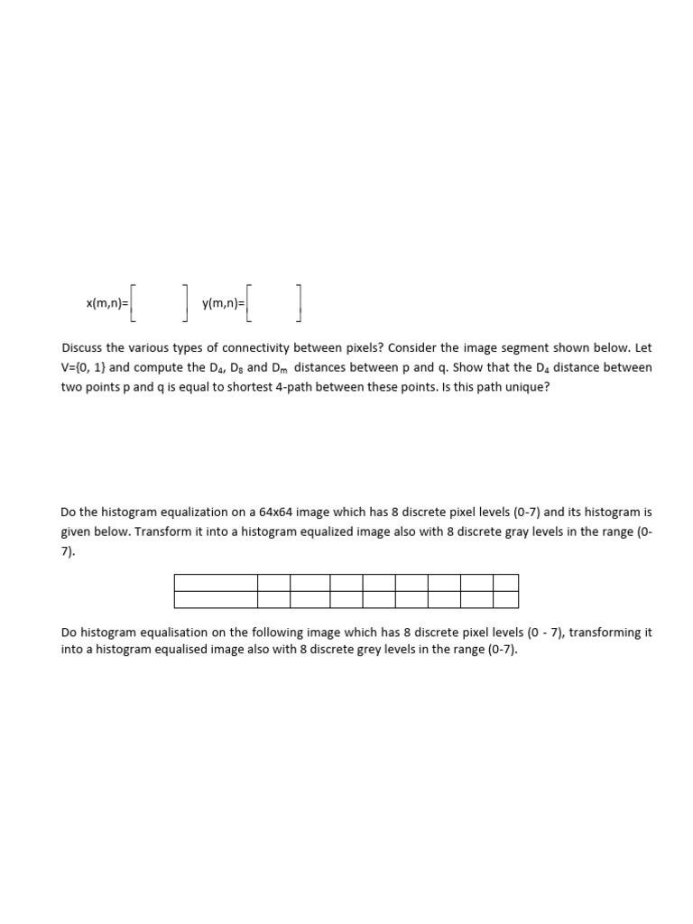 DIP-Tutorial Sheet 1 | PDF