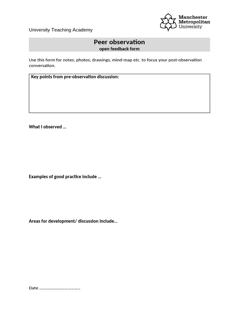 Open Observation Form | PDF