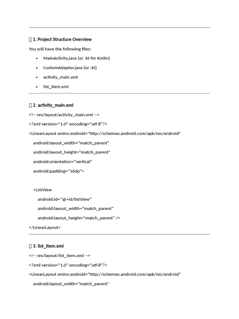 Displaying List of Items Using The ListView Component | PDF